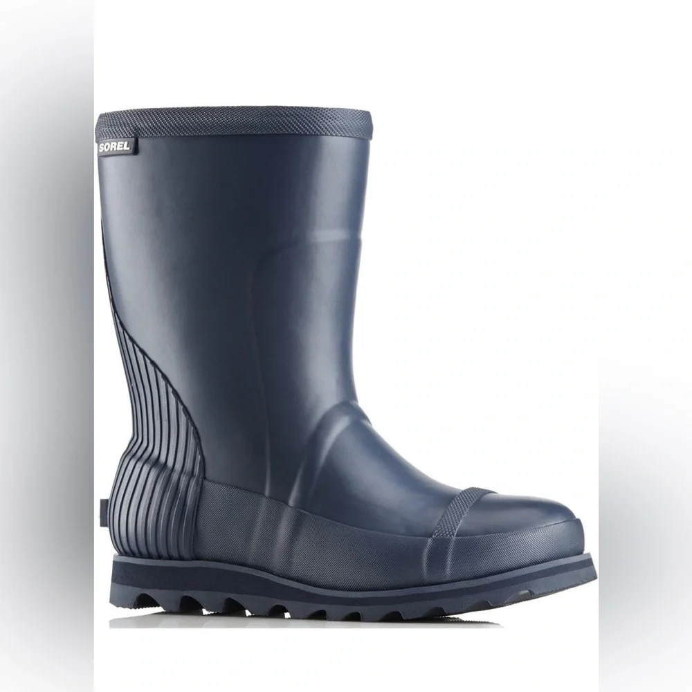 Sorel Women's Joan Rain Short matte blue mid calf water Boots size 10
